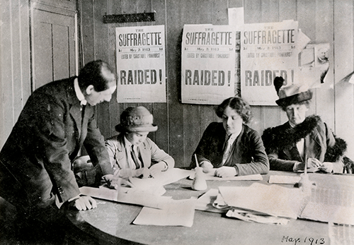 A Women's Social & Political Union (WSPU) office, 1913