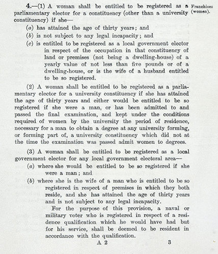 Detail of the Representation of the People Act 1918